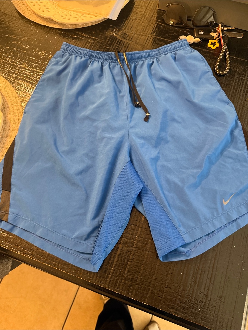 Nike Light Blue Men's Training Shorts with Mesh Liner